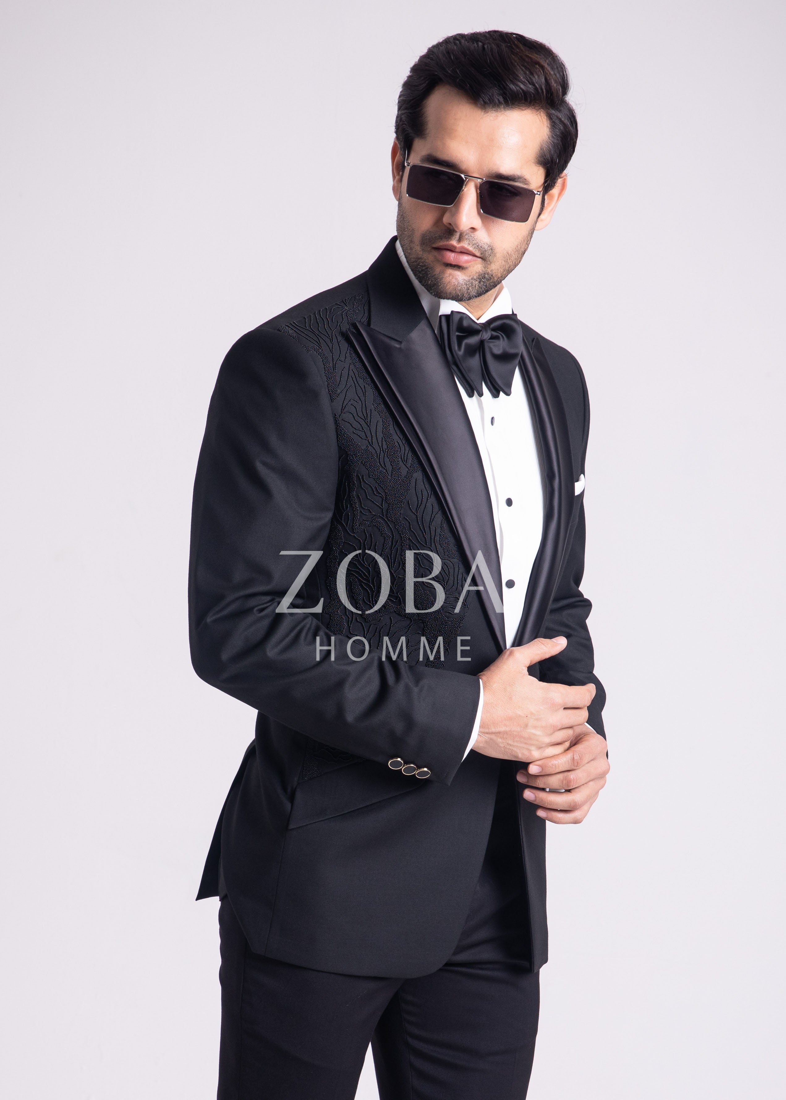 Black Layered Tuxedo Suit