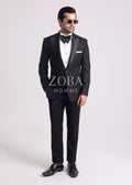 Black Layered Tuxedo Suit