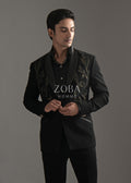 Frondose Black Tuxedo Suit