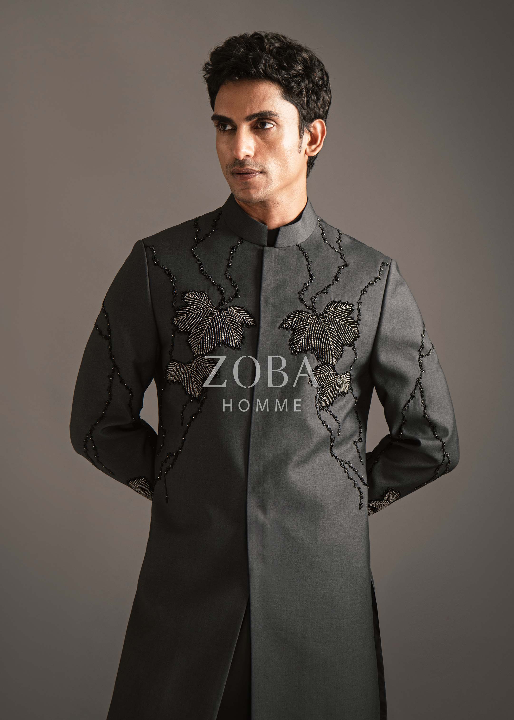 Noir Bloom Indo Western Set