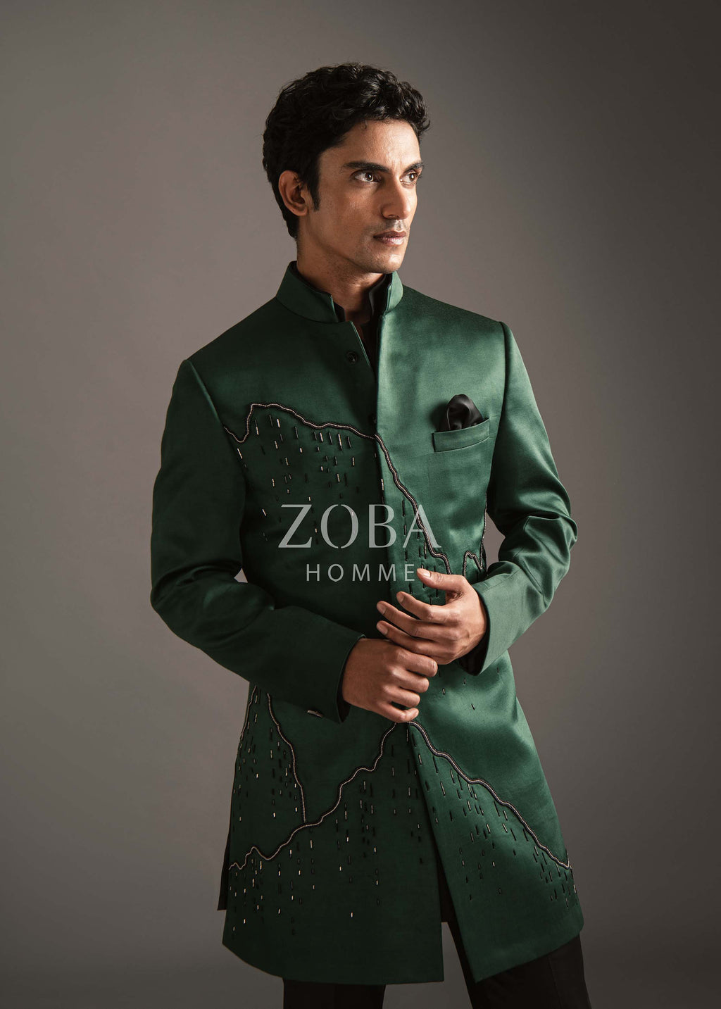 Globule Emerald Indo Western Set