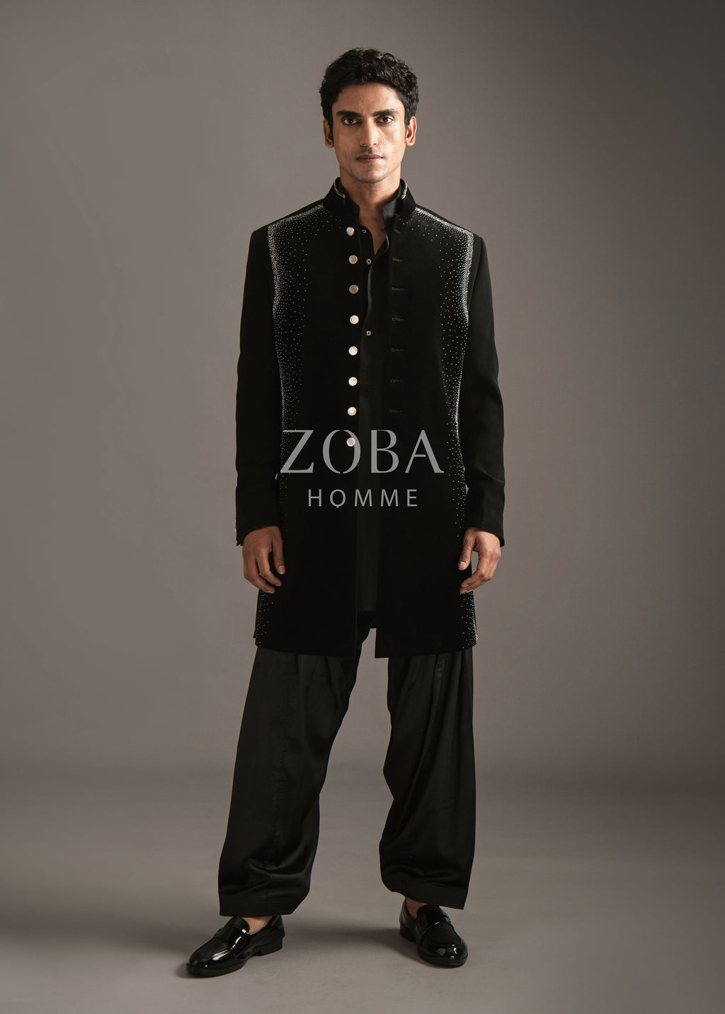 Stellar Black Indo Western