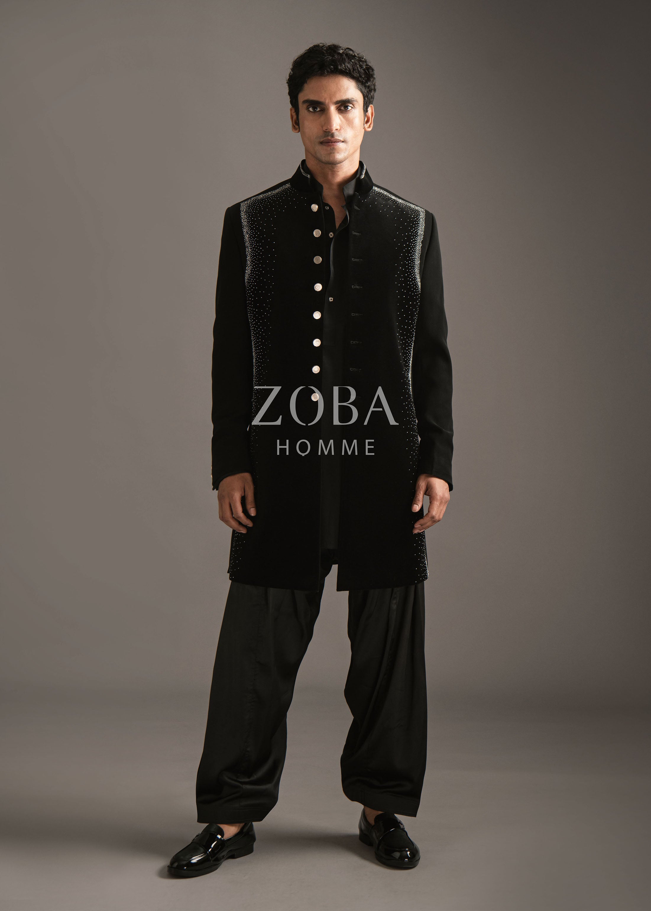 Stellar Black Indo Western