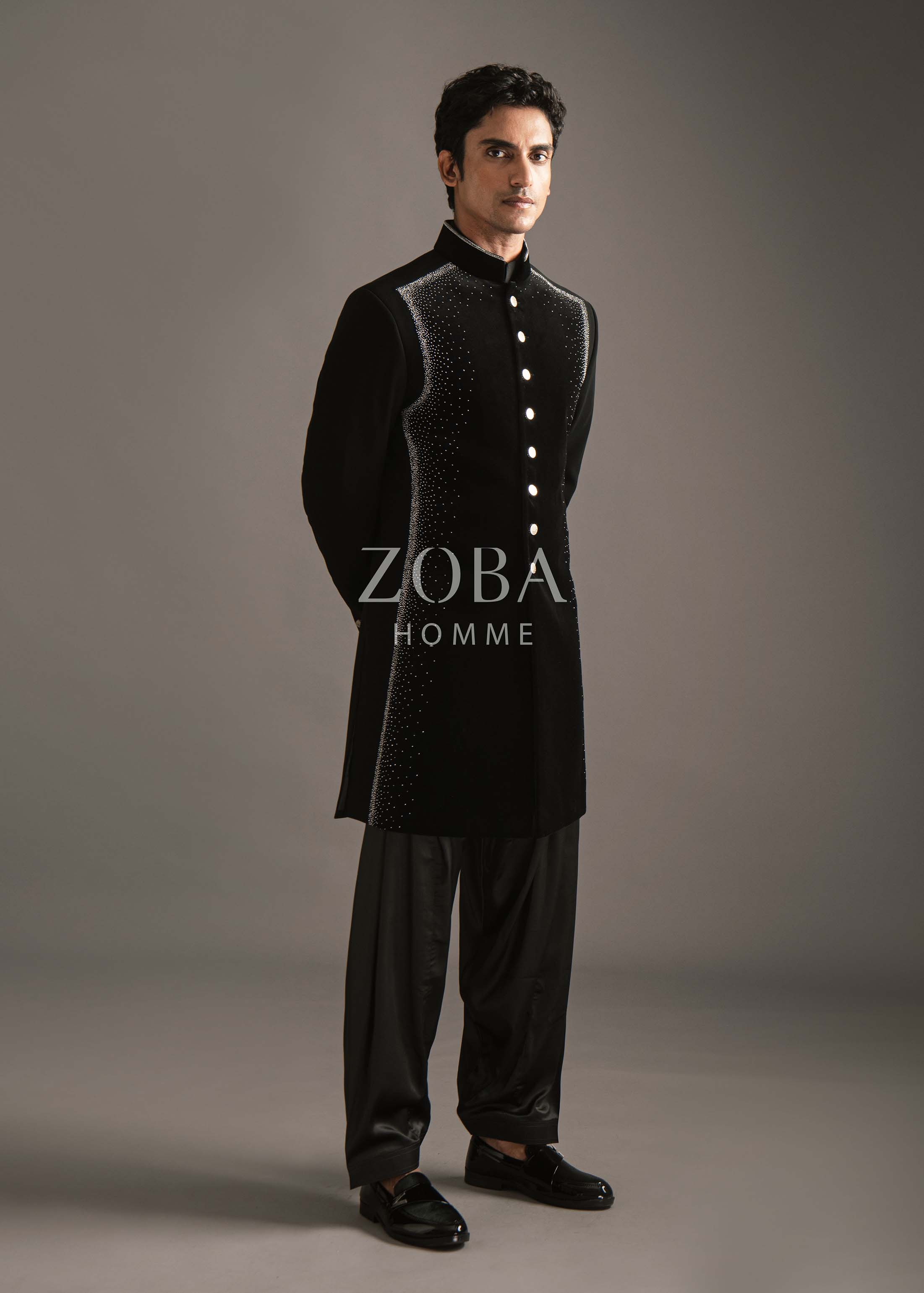 Stellar Black Indo Western