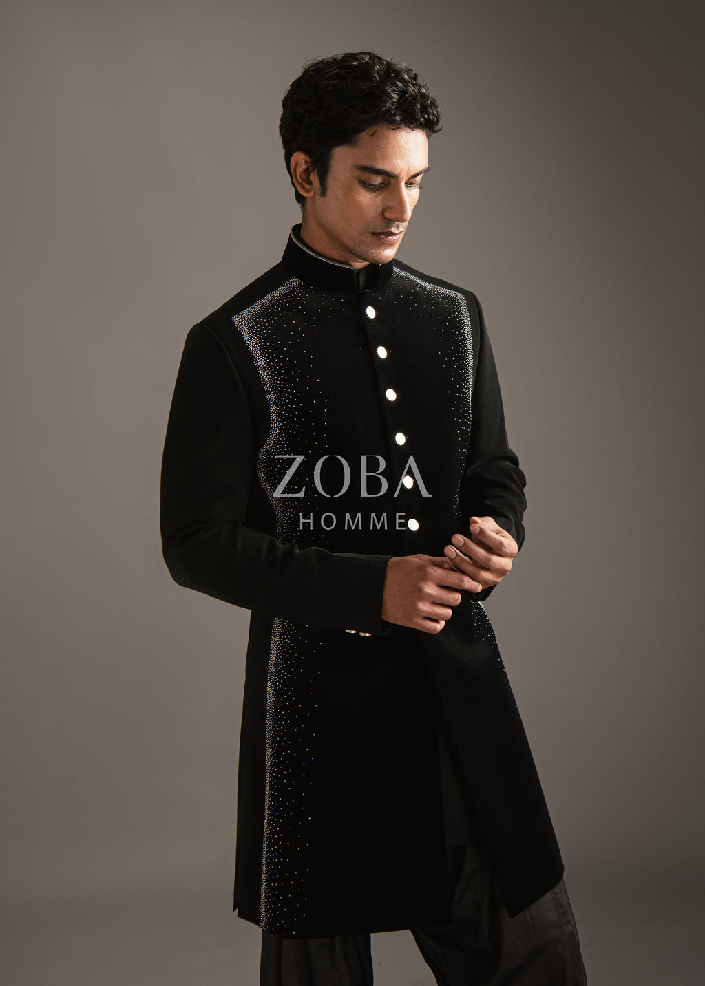 Stellar Black Indo Western