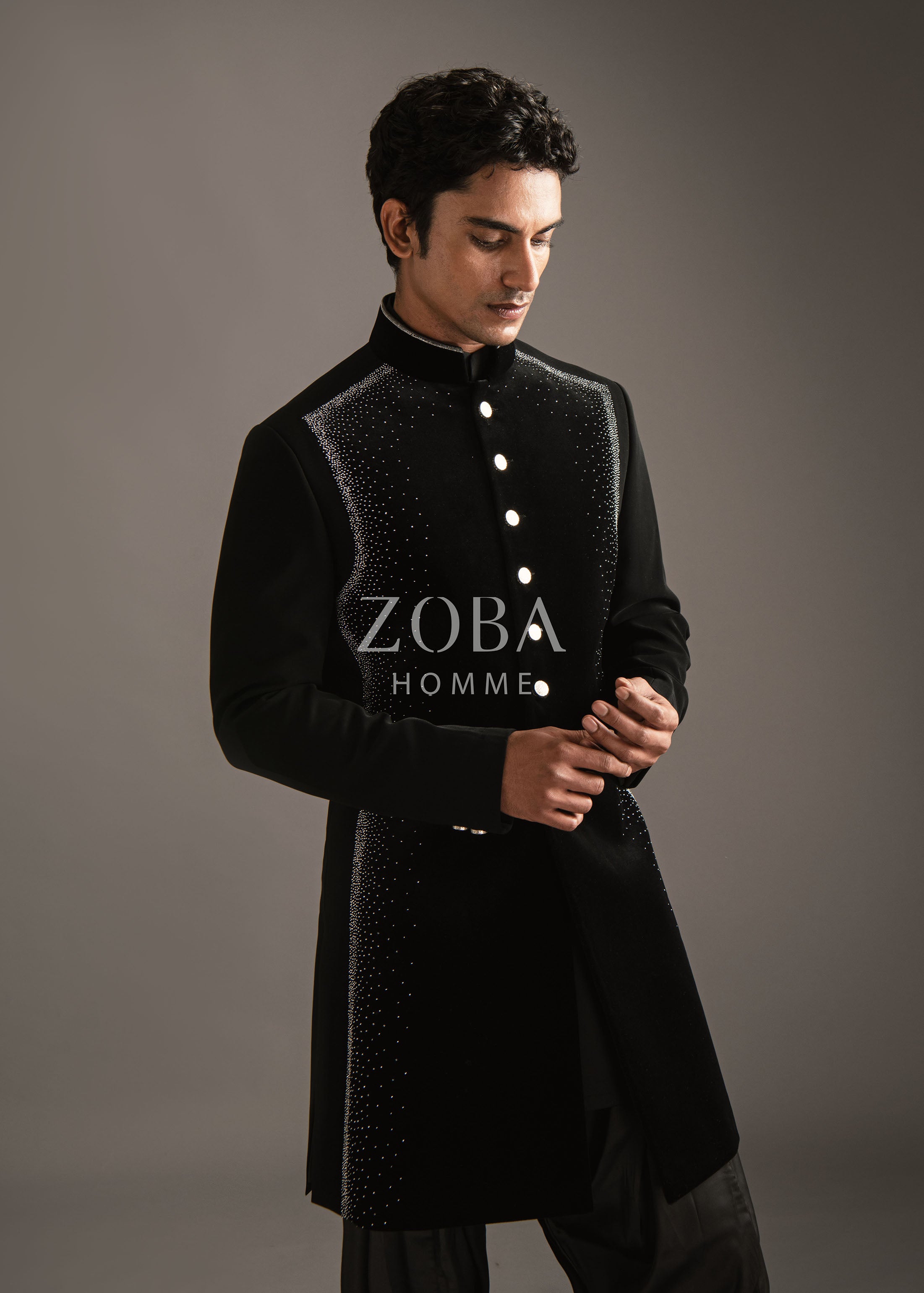 Stellar Black Indo Western