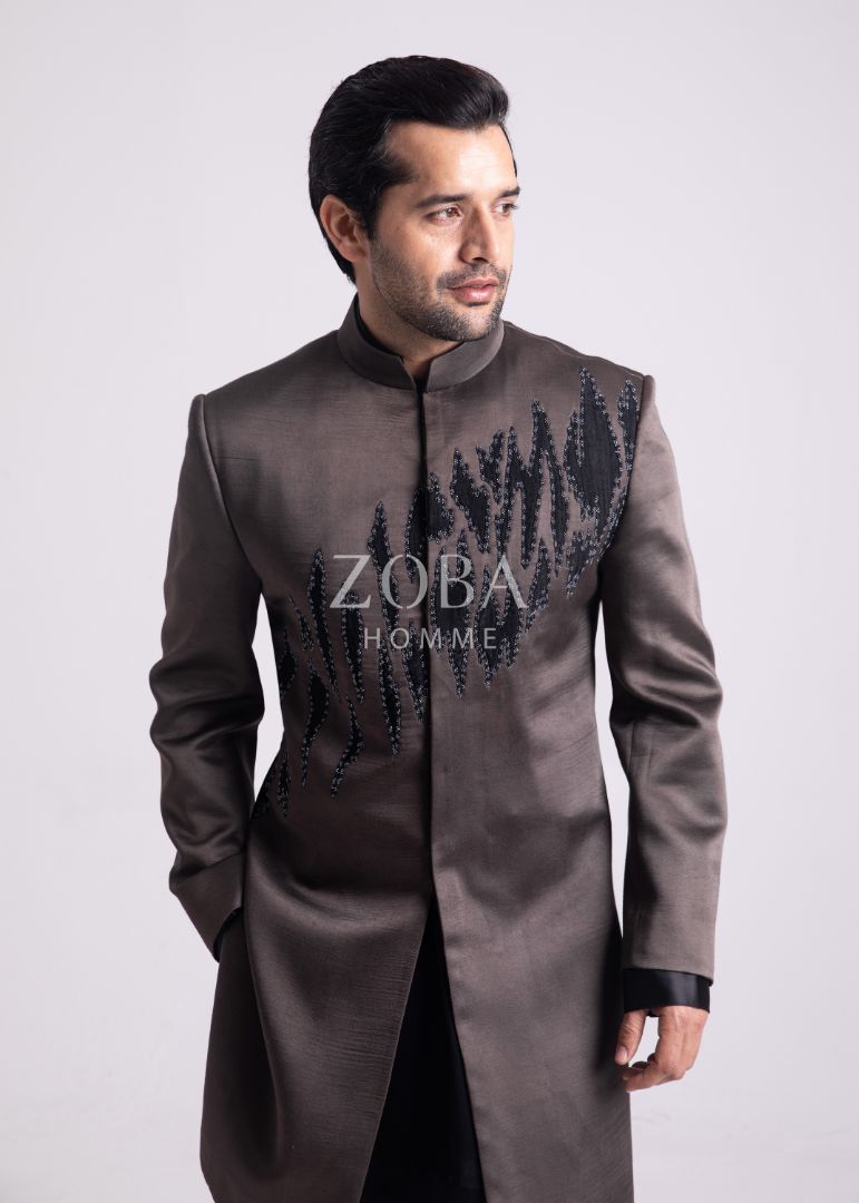 The Grey Crust Indo Western Set